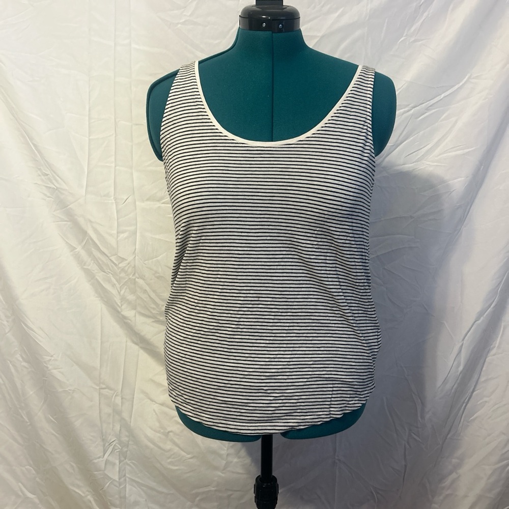 Striped Black and White Women's Tank Top